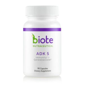 Biote ADK 5 dietary supplement bottle.