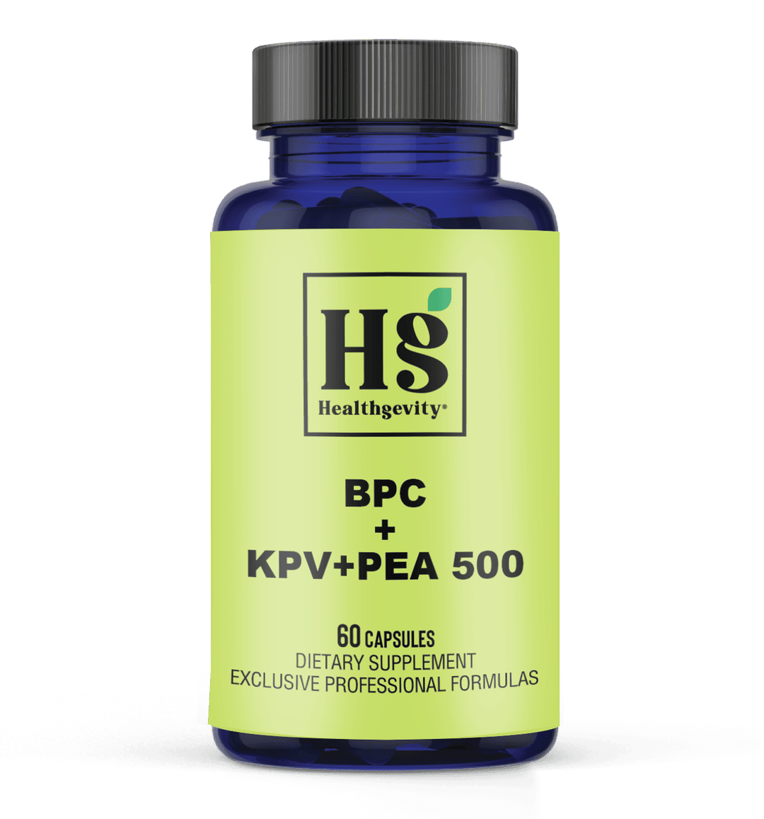 Supplement bottle labeled BPC KPV+PEA 500.