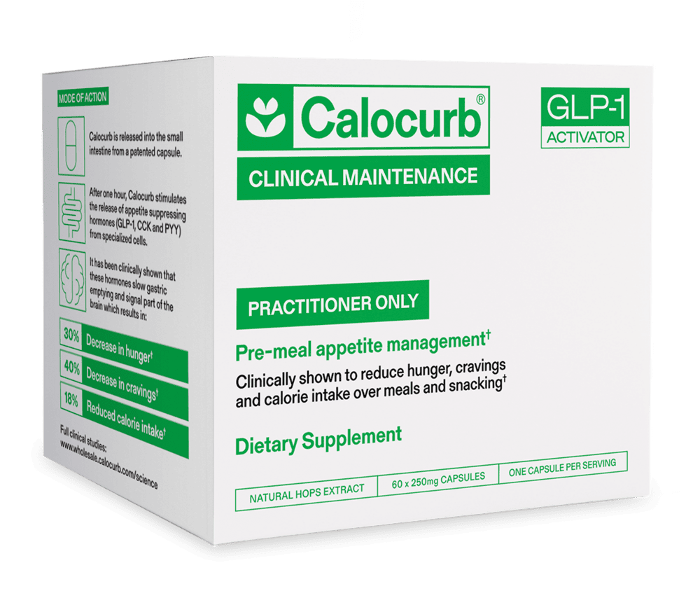 Calocurb dietary supplement box, appetite management.