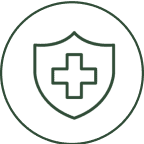 Shield with a medical cross symbol.