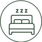 Bed icon with Z's, indicating sleep.
