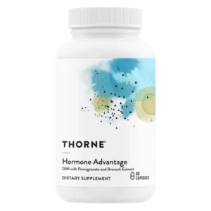 Thorne Hormone Advantage dietary supplement bottle.