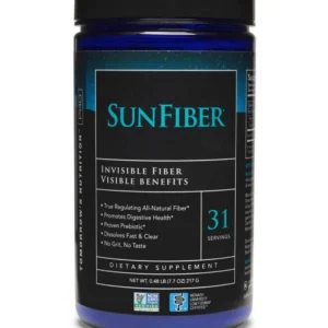 SunFiber dietary supplement container on display.