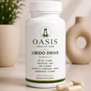 Libido Drive supplement bottle with capsules.