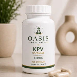 Oasis KPV capsules bottle with pills.