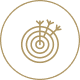 Target with three arrows in bullseye.