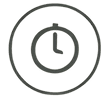 Clock icon on a black background.