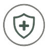 Shield with a cross icon on black.