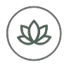 Lotus flower icon in a circle.